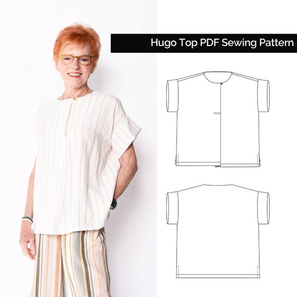 The Sewing Workshop PDF sewing pattern - Hugo Top. Sizes xs, s, m, l, xl, xxl, xxxl. Sewing patterns for women. Download.