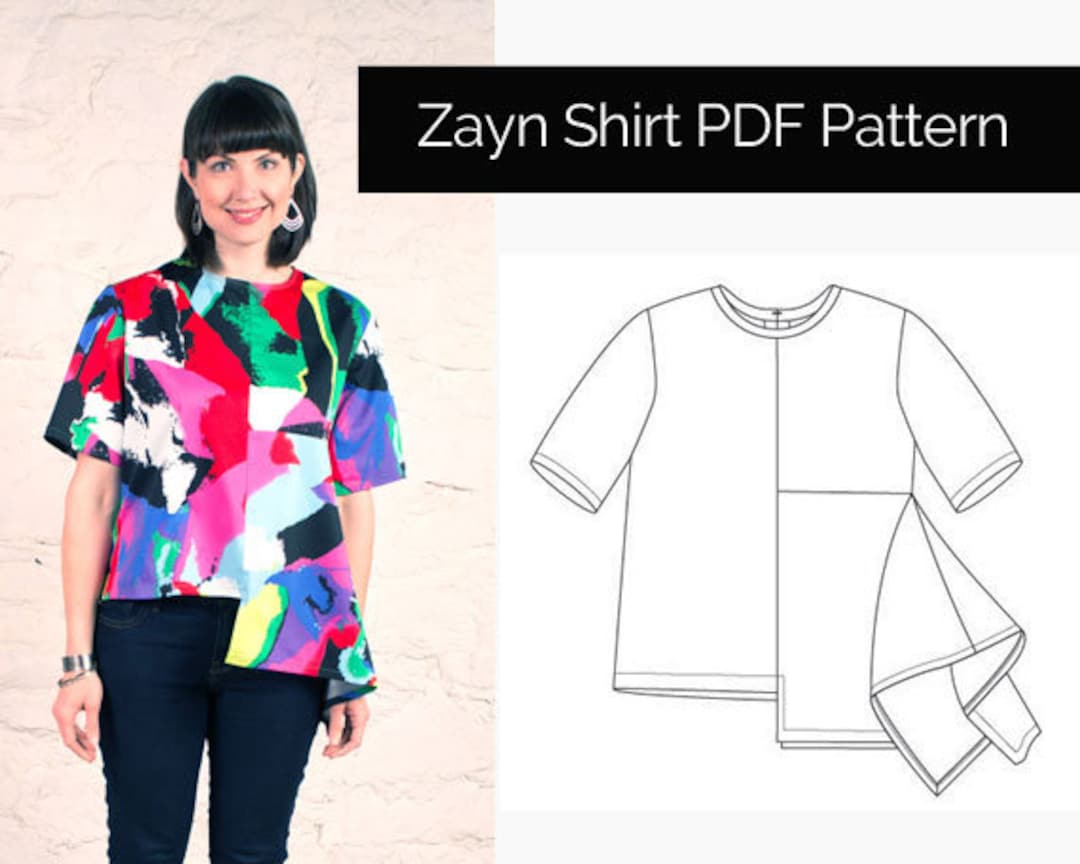 The Sewing Workshop PDF Sewing Pattern Zayn Shirt. Sizes Xs - Etsy