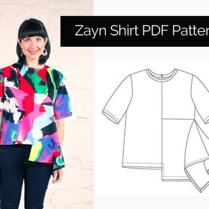 The Sewing Workshop PDF Sewing Pattern - Zayn Shirt. Sizes xs, s, m, l, xl, xxl. Sewing patterns for women. Download.