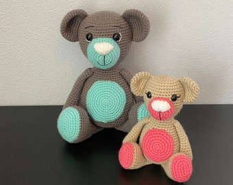 Teddy Bear & Mini Teddy Bear | CROCHET PATTERNS ONLY | 2 Pattern Pack, crochet pattern, teddy bear tutorial, amigurumi teddy bear, mini bear