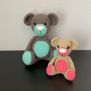Teddy Bear & Mini Teddy Bear | CROCHET PATTERNS ONLY | 2 Pattern Pack, crochet pattern, teddy bear tutorial, amigurumi teddy bear, mini bear
