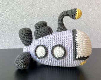 Amigurumi Submarine | CROCHET PATTERN ONLY | Submarine pattern, crochet pattern, pdf, digital download, sea collection, crochet submarine