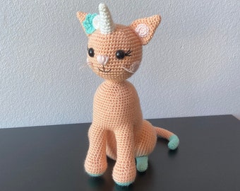 Amigurumi Caticorn | CROCHET PATTERN ONLY | amigurumi cat, crochet cat, tutorial, cat pattern, caticorn pattern, amigurumi caticorn, kitten