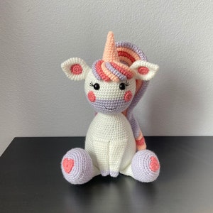 X-Large Amigurumi Unicorn | CROCHET PATTERN ONLY | crochet unicorn, amigurumi unicorn, unicorn tutorial, large unicorn, pink, orange, purple