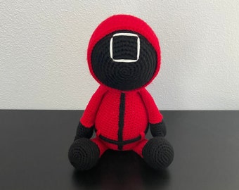 Red Soldier | CROCHET PATTERN ONLY | Squid Game Inspired Soldier, amigurumi soldier, red soldier, pattern, tutorial, pattern, amigurumi