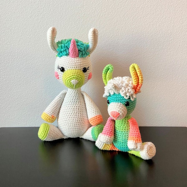 Amigurumi Llamacorn and Llamacorn Mini | CROCHET PATTERN ONLY | Llama Unicorn | 2 Patterns | llama pattern llama tutorial