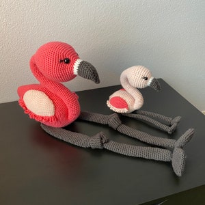 Amigurumi Flamingos Mama and Me Flamingos CROCHET PATTERN ONLY image 8