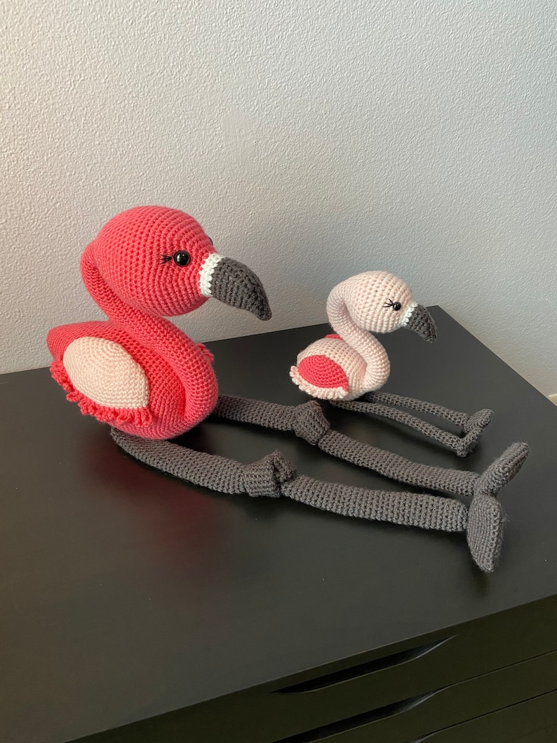 Amigurumi Flamingos Mama and Me Flamingos CROCHET PATTERN ONLY image 8