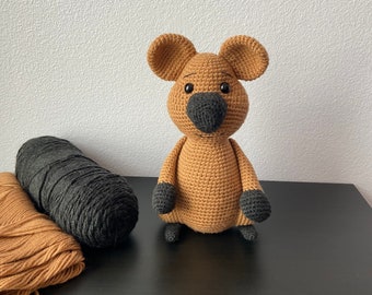 Amigurumi Quokka | CROCHET PATTERN ONLY | Crochet quokka, quokka tutorial, crochet animal, amigurumi animal pattern, crochet pattern, quokka