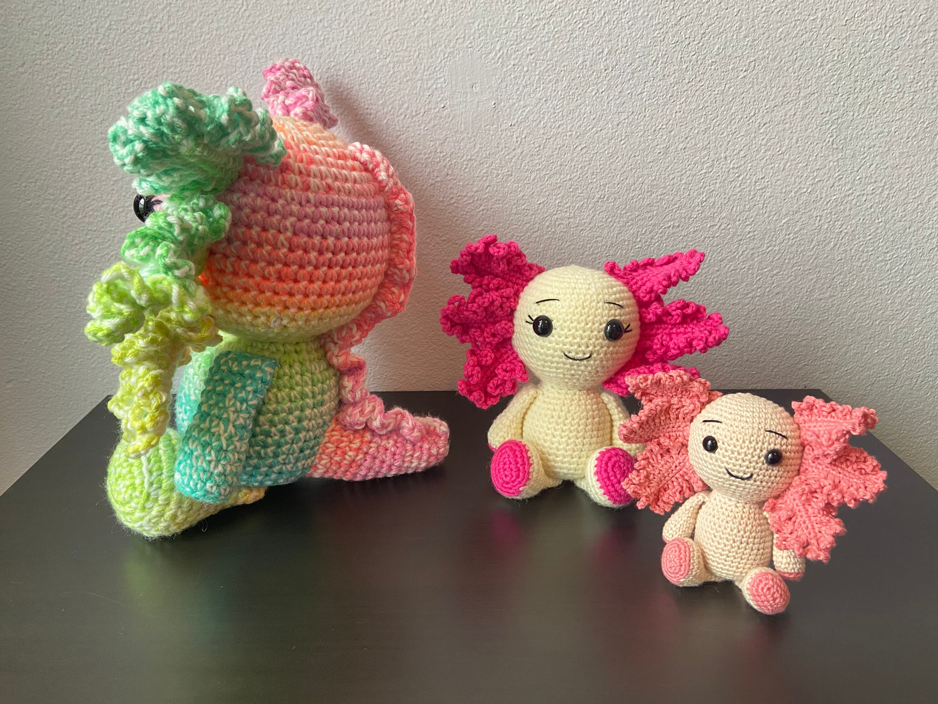 Axolotl chunky amigurumi crochet pattern by Lenn's Craft