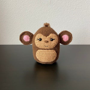 Squishy Affe mit Tasche | NUR HÄKELMUSTER | Squishy Affe, Squishy Affe, Affe, pdf, digitale Anleitung, Stuffy, Amigurumi, häkeln