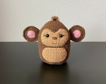 Squishy Monkey with Pocket | CROCHET PATTERN ONLY | monkey squishy, monkey, crochet monkey, pdf, digital tutorial, stuffy, amigurumi pattern
