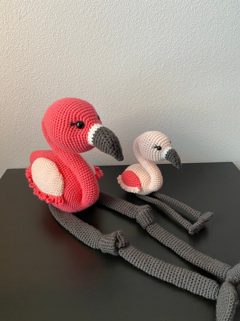 Amigurumi Flamingos Mama and Me Flamingos CROCHET PATTERN ONLY image 2