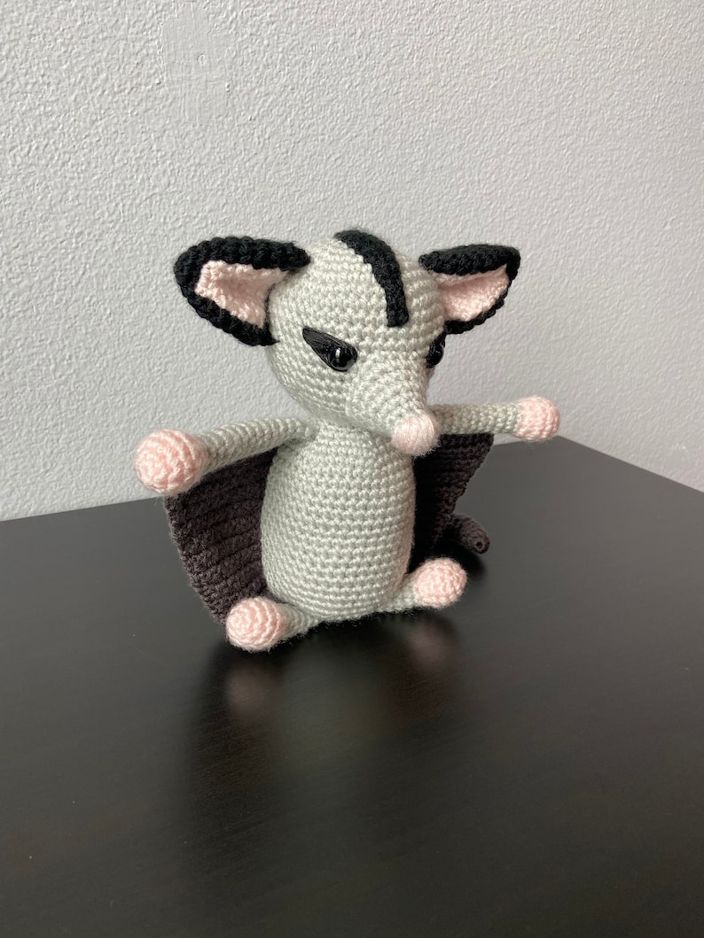 Amigurumi Sugar Glider CROCHET PATTERN ONLY Sugar Glider Pattern, amigurumi sugar glider, crochet sugar glider, sugar glider tutorial image 3