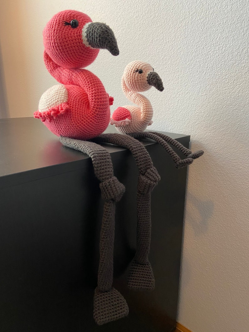 Amigurumi Flamingos Mama and Me Flamingos CROCHET PATTERN ONLY image 7