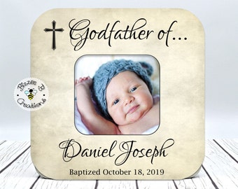 Gift for Godfather, Godparent Gift, Baby Baptism, Christening, Dedication, Godparent Picture Frame, Goddaughter, Godson, Baby Girl, Baby Boy