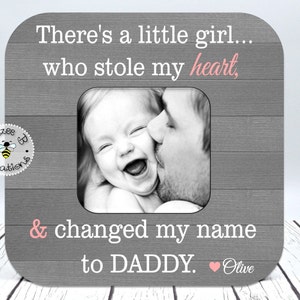 Fathers Day Picture Frame Gift, Daddy Gift, Best Daddy, Dad and Baby Girl, New Dad Gift, Daddy Daughter Picture Frame, Father's Day