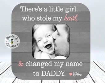 Fathers Day Picture Frame Gift, Daddy Gift, Best Daddy, Dad and Baby Girl, New Dad Gift, Daddy Daughter Picture Frame, Father's Day