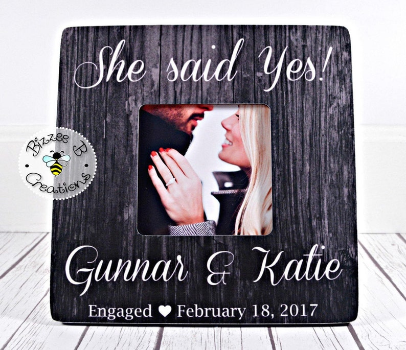 Engagement Gift For The Future Mrs. Gift For Newly Engaged Couple She Said Yes Engagement Picture Frame Bride To Be Gift
