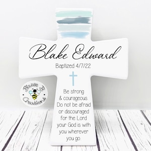 Baptism Gift Boy, Christening Gift Godson, Personalized Baptism Cross Gift, Godson Gift for Baptism, Dedication Gift, Unique Godchild Gift