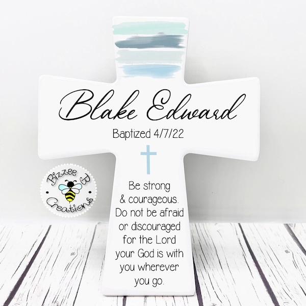 Baptism Gift Boy, Christening Gift Godson, Personalized Baptism Cross Gift, Godson Gift for Baptism, Dedication Gift, Unique Godchild Gift