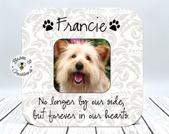 Pet Loss Gift, Pet Picture Frame, No Longer By Our Side, Pet Loss Sympathy Gift, Pet Memory Frame, Dog Memorial Gift, In Memory Of Frame