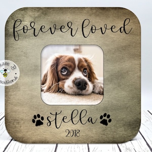 Dog Memory Picture Frame, Custom Dog Name Frame, Loss of Pet, Dog Memorial, Forever Loved Dog, In Memory of Frame, Loss of Dog Gift