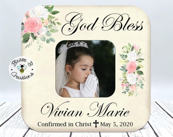 Confirmation Picture Frame, Confirmed in Christ, Gift for Confirmation, Confirmation Gift for Girl, Sacrament of Confirmation, God Bless