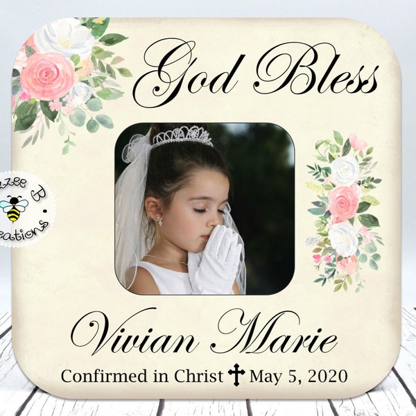 Confirmation Picture Frame, Confirmed in Christ, Gift for Confirmation, Confirmation Gift for Girl, Sacrament of Confirmation, God Bless