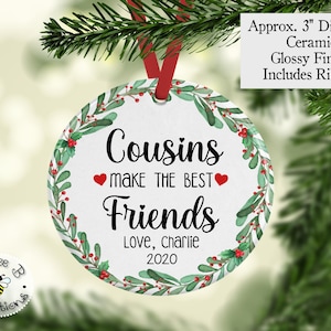 Gift for Cousin, Christmas Gift for Cousins, Best Friend Cousin, Cousin Gift, Custom Christmas Ornament, Christmas Gift, Custom Cousin Gift