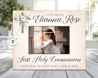 First Holy Communion Picture Frame, First Communion Gifts, 1st Holy Communion Frame for Boy or Girl, Religious Gift for Grandchild