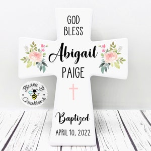 Personalized Baptism Gift, Baptism Cross, Dedication Gift, First Communion Gift, Confirmation Gift, Wall Cross, First Holy Communion Gift