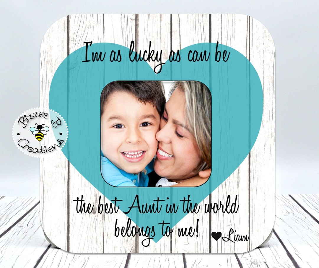 Gift for Aunt, Aunt & Nephew Picture Frame, I'm as Lucky as Can Be