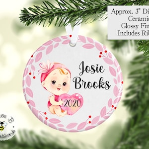 Baby Girl Christmas Ornament, New Baby Girl Gift, Little Girl Gift, Little Girl Baby Doll Gift Ornament, Gift for Niece, New Baby Girl Gift