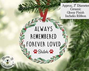 Dog Memorial Ornament Gift, Pet Loss Christmas Gift, Dog Memorial Ornament, Dog Memory Ornament, Dog Loss Ornament, Custom Pet Ornament