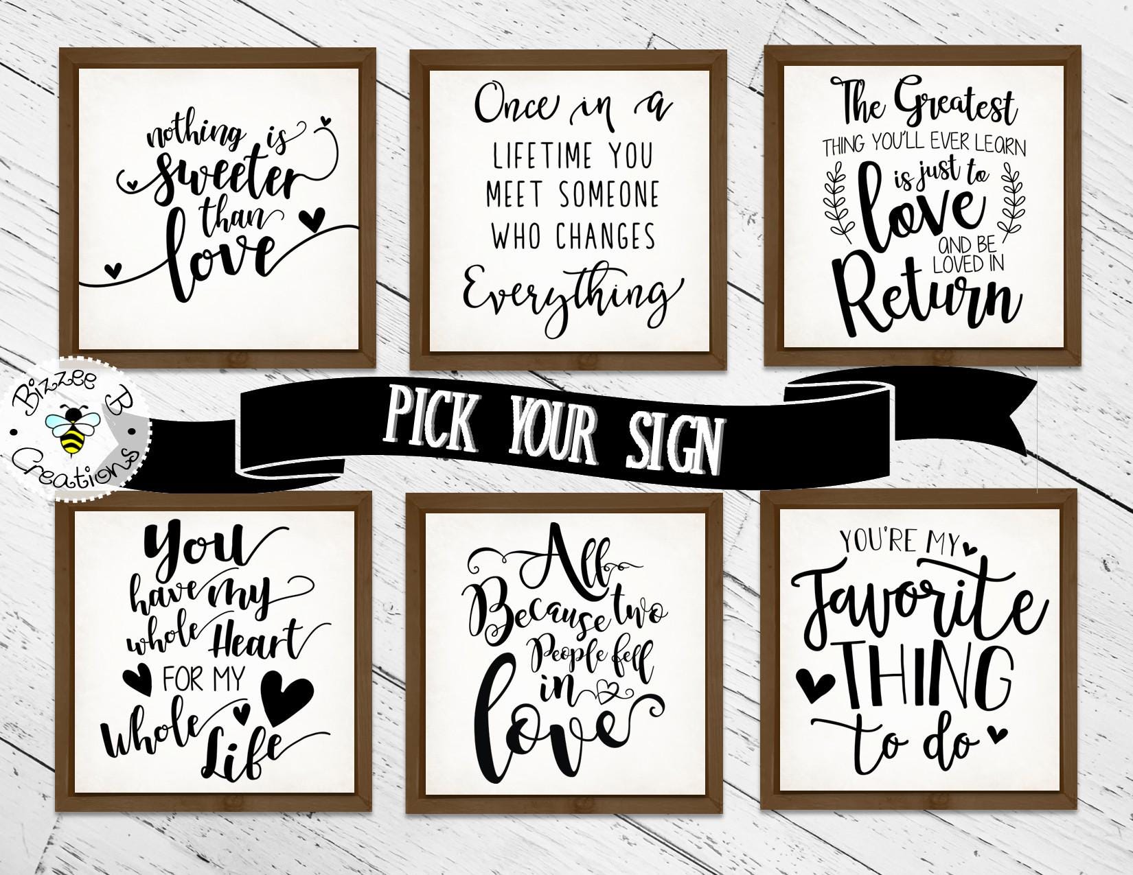 Love Saying Wood Signs, Couples Signs, Newlywed Signs, Soulmate Sign ...