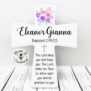 Personalized Baby Baptism Gift, Baby Baptism Cross, Baby Dedication Gift, Ceramic Customized Cross, Unique Baptism Gift, Christening Gift