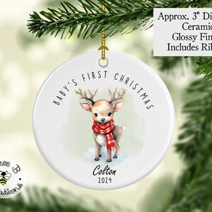 Personalized Baby Boy First Christmas Ornament 2024, Baby&#39;s First Christmas Ornament, Baby Keepsake Ornament, Gift for Newborn Baby Boy
