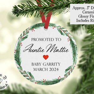 Promoted to Ornament, Pregnancy Announcement, Reveal to Grandparents, Baby Announcement, Christmas Ornament, Grandma Gift, Aunt Gift