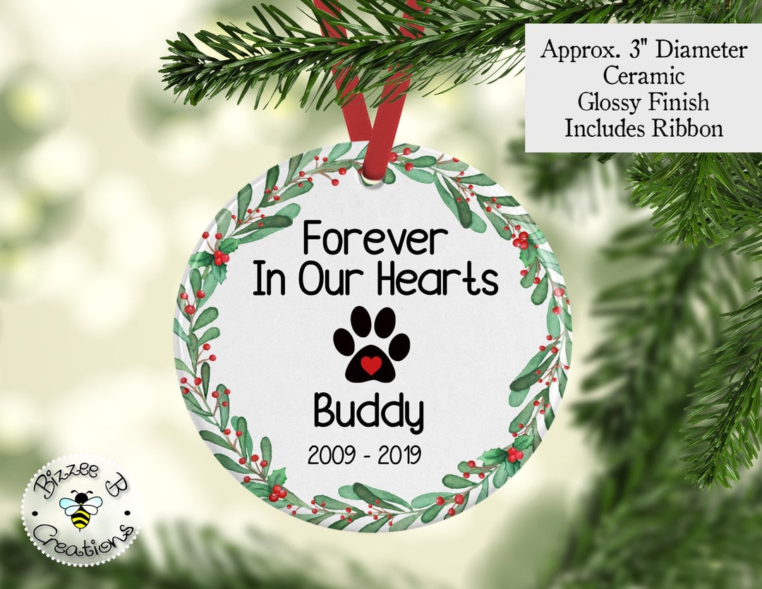 Pet Loss Ornament, Dog Memorial Gift, Pet Loss Gift, Forever in Our ...