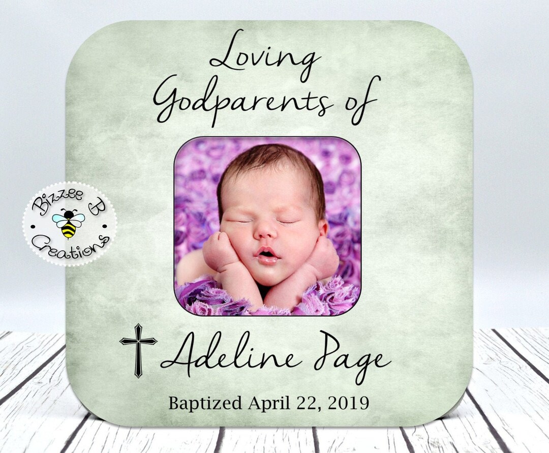 Godparent Picture Frame Gift, Godchild Baptism, Christening, Dedication