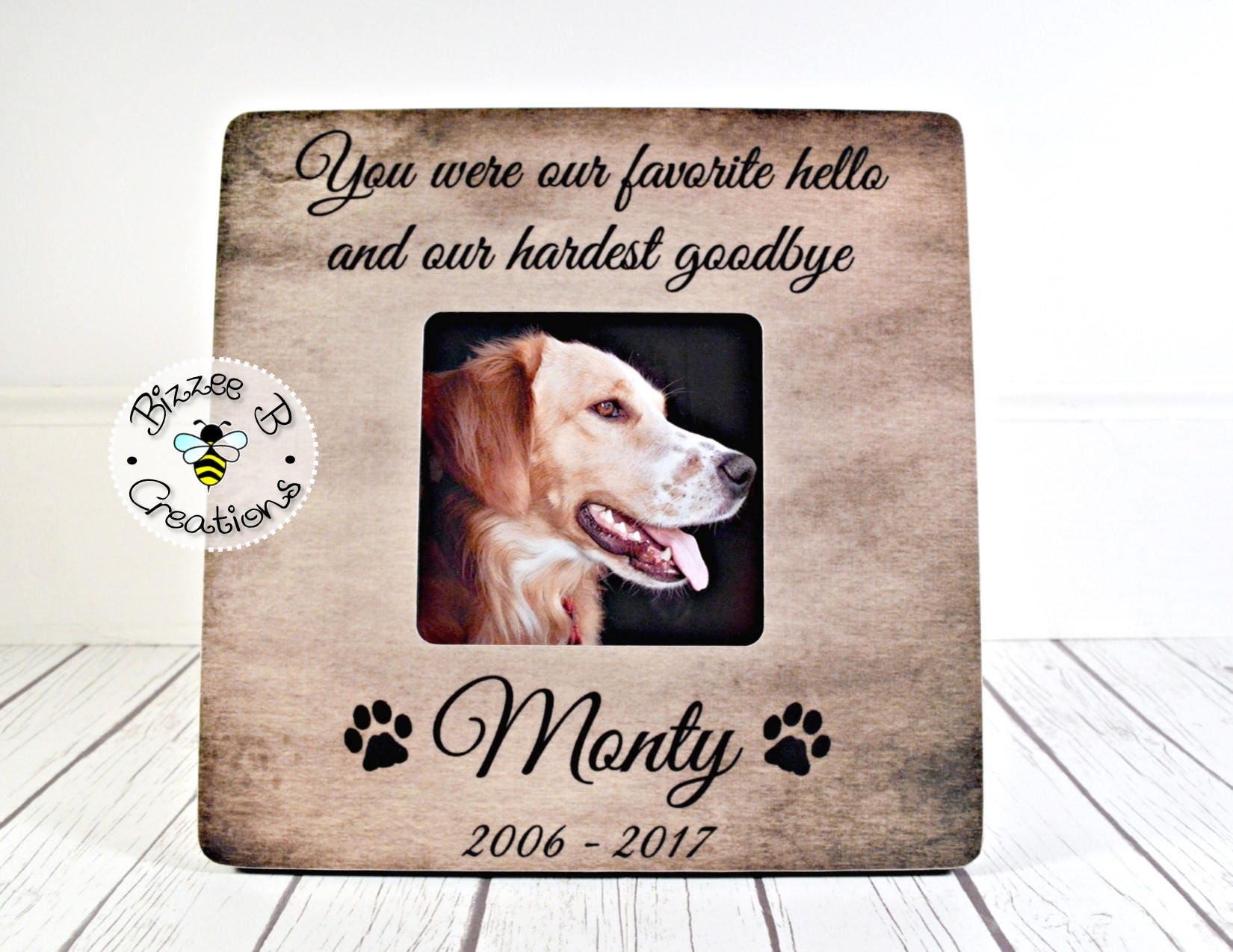 ON SALE Personalized Pet Loss Gift Pet Frame Dog You Were