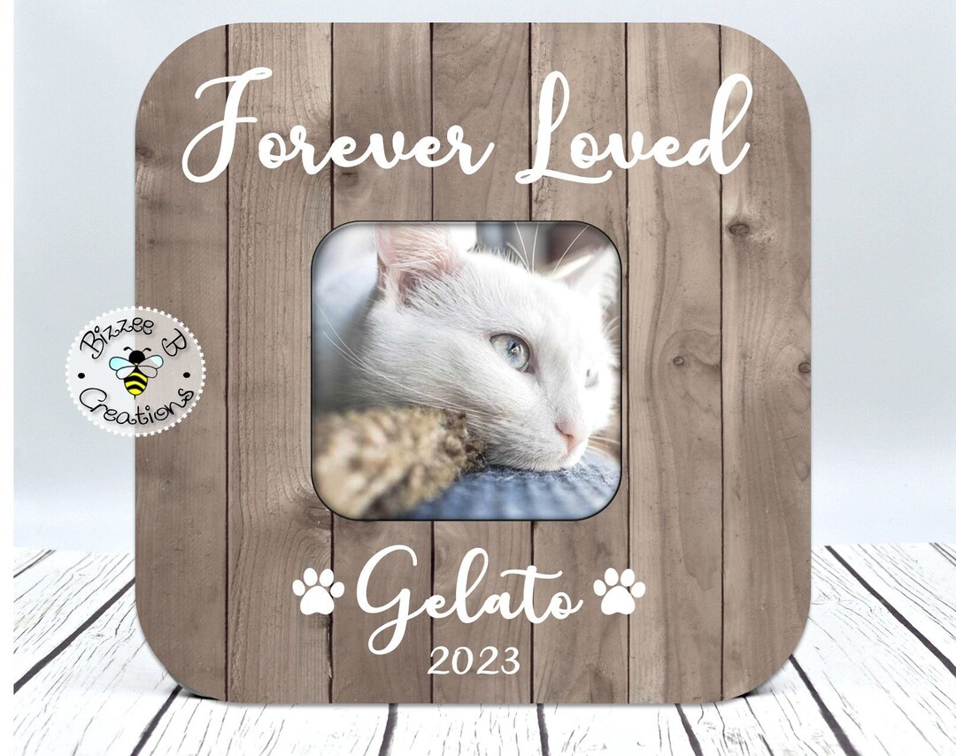 Personalized Cat Memory Frame, Custom Cat Picture Frame, Cat Memorial