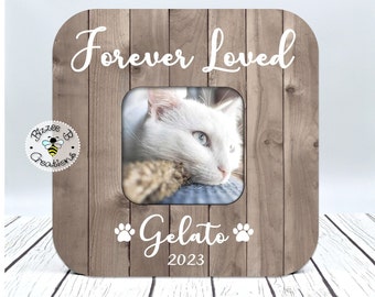 Personalized Cat Memory Frame, Custom Cat Picture Frame, Cat Memorial Gift, Pet Name Photo Frame, Gifts for Cat Lovers, Cat Photo Frame