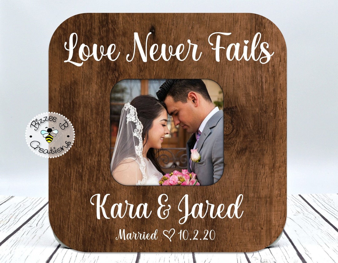 Marriage Picture Frame Wedding Gift for Couple Love Never Etsy