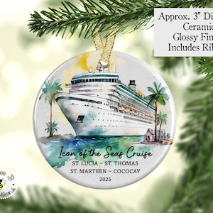 Cruise Vacation Ornament 2025, Family Cruise Keepsake Ornament, Couples Cruise Vacation Ornament, Family Christmas Cruise Memory Ornament