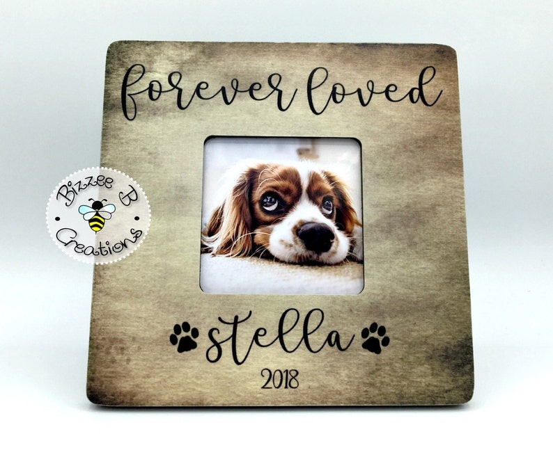 Dog Memory Picture Frame Custom Name Loss Of Pet Image 0