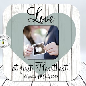 Ultrasound Picture Frame, Love At First Heartbeat, Parents to Be Gift, Ultrasound Photo Display, Expectant Parents, Nursery Decor