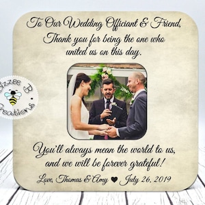 Wedding Officiant Gift, Wedding Officiant, Wedding Officiant Photo Frame, Wedding Officiant Gifts, Officiant Gift, Gift for Officiant Friend