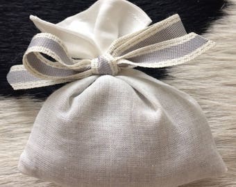 SALE - 100% Linen French Lavender Bag - Handmade Lavender Sachet